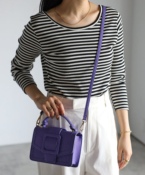 【雑誌掲載】2WAYスクエアバックルショルダーバッグ 12-1091